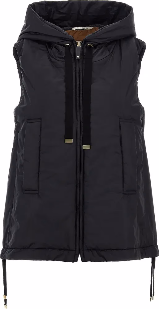 Max Mara Black Polyester Sleeveless Jacket