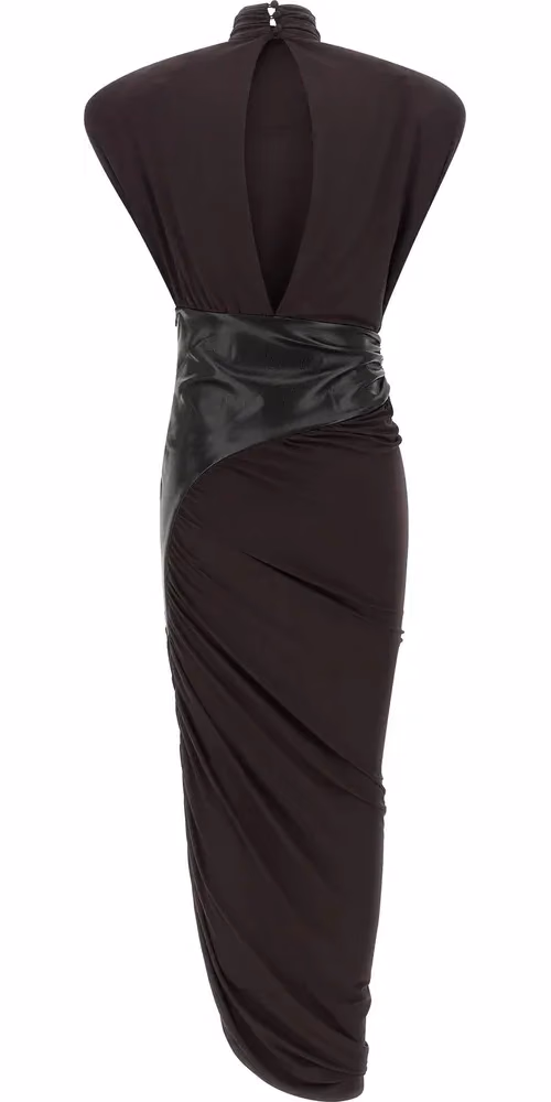 The Andamane Bordeaux Viscose Midi Dress