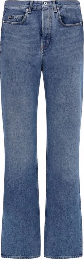 Off-White Blue Cotton Straight-Leg Jeans