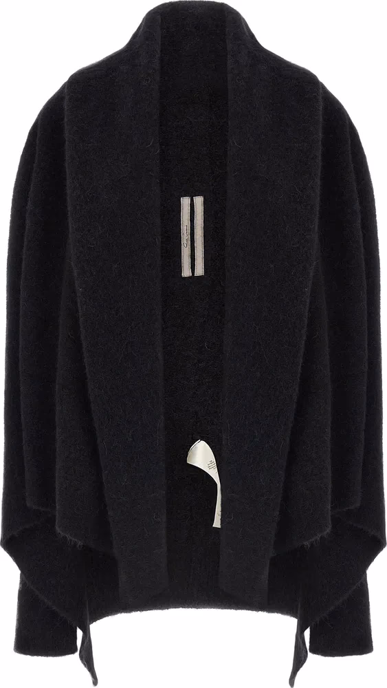 Rick Owens Black Marabou Cardigan