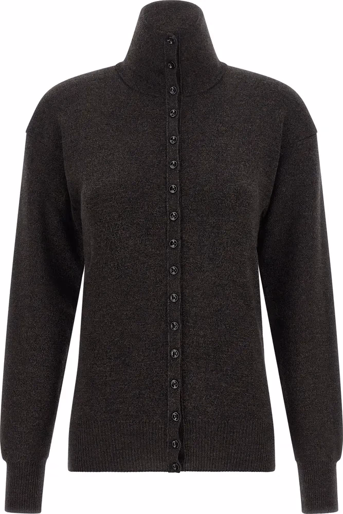 Lemaire Brown Wool Cardigan