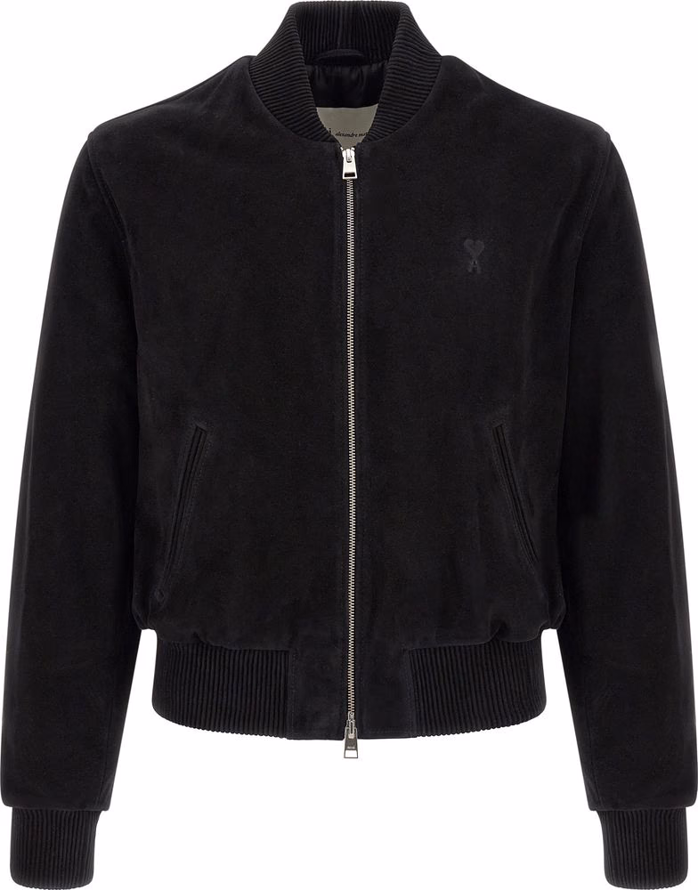 Ami Paris Black Goatskin Bomber