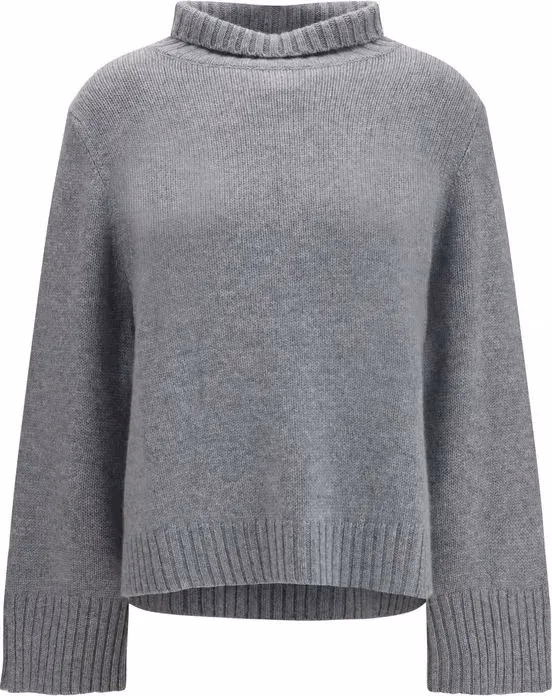 Allude Gray Cashmere Turtleneck