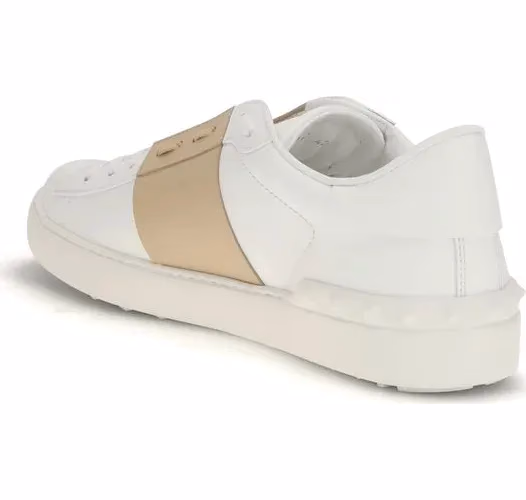Valentino Garavani White Calf Leather Bos Taurus Low Top Sneakers