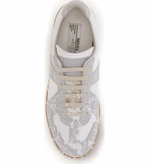 Maison Margiela Gray Suede Leather Low Top Sneakers