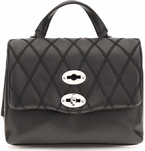 Zanellato Black Calf Leather Bos Taurus Handbag