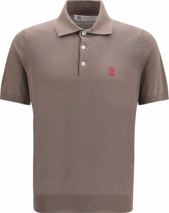 Brunello Cucinelli Brown Cotton Polo Shirt