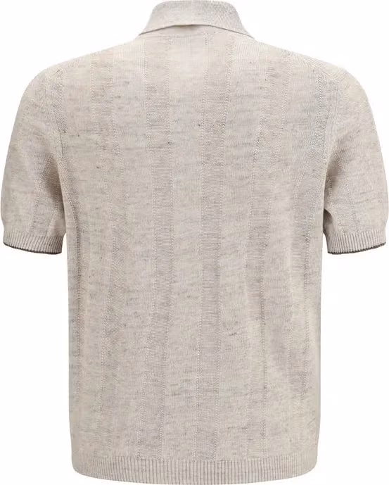 Brunello Cucinelli Beige Cotton Polo Shirt