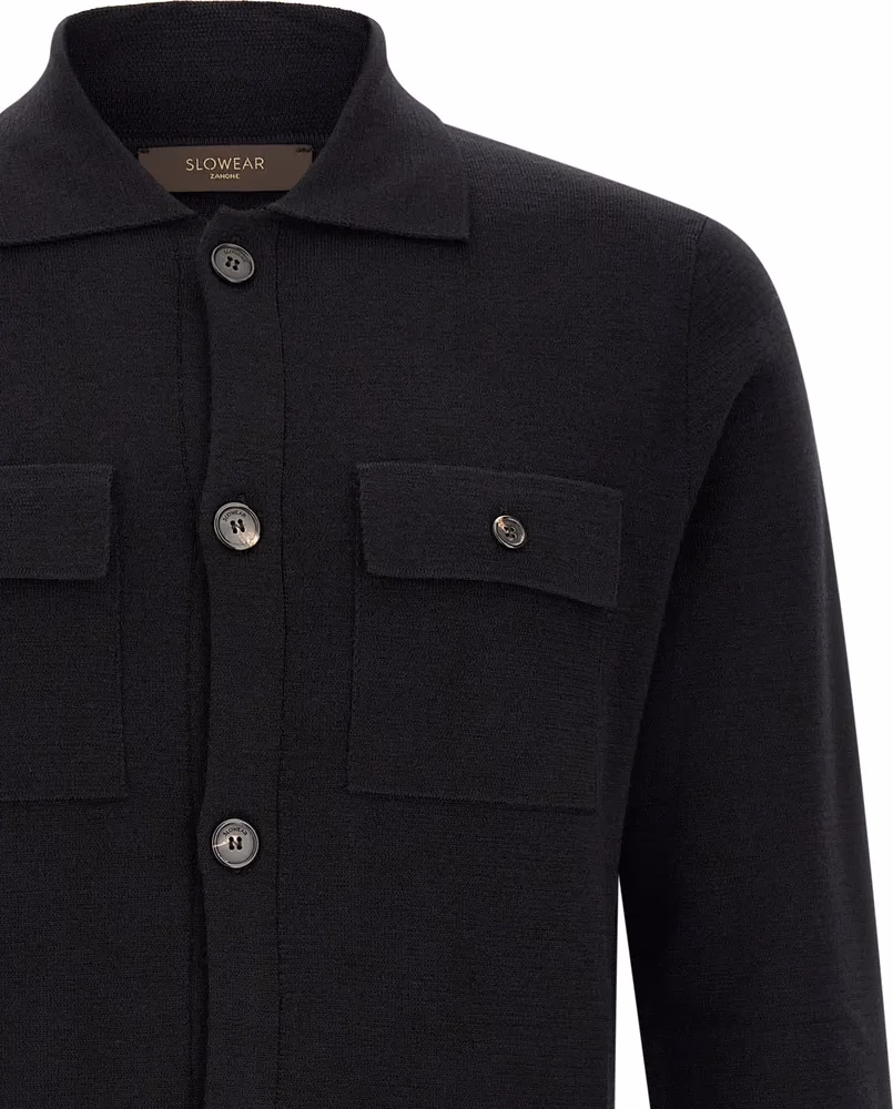 ZANONE Black Virgin Wool Cardigan