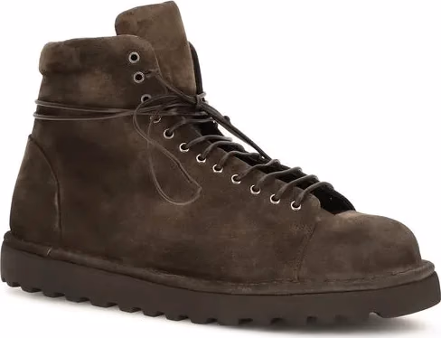Marsell Brown Suede Leather Lace-Up Boots