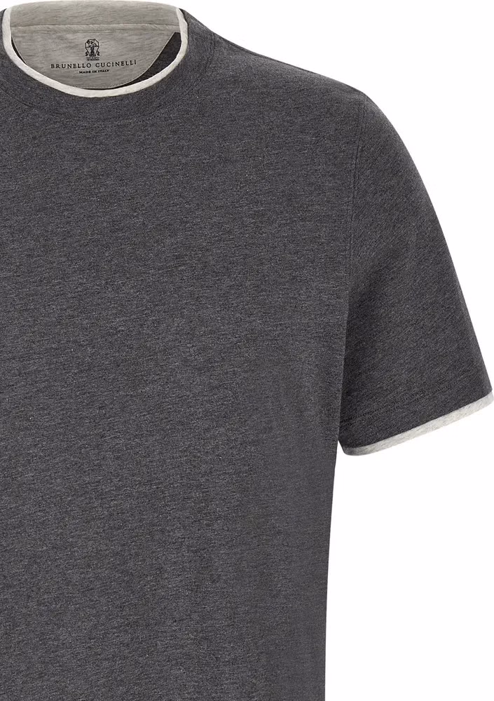 Brunello Cucinelli Gray Cotton T-Shirt