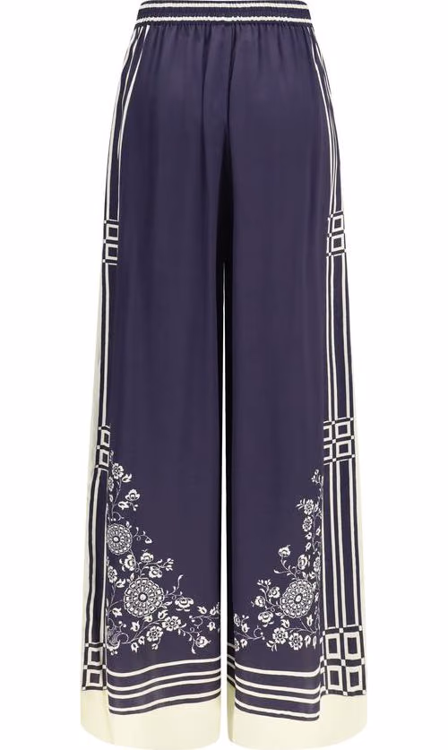 Alemais Blue Silk Casual Pants