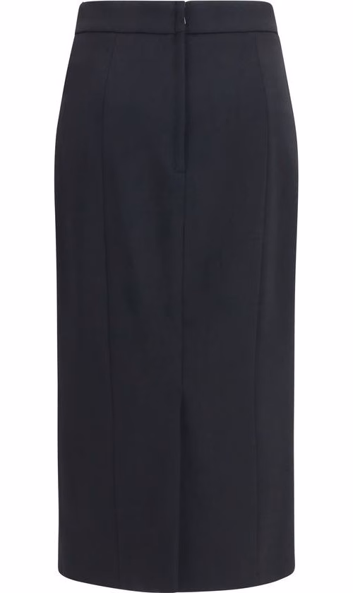 Dolce & Gabbana Black Wool Oves Aries Long Skirt