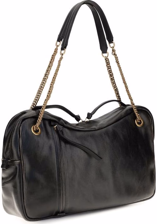 Vivienne Westwood Black Calf Leather Bos Taurus Shoulder Bag