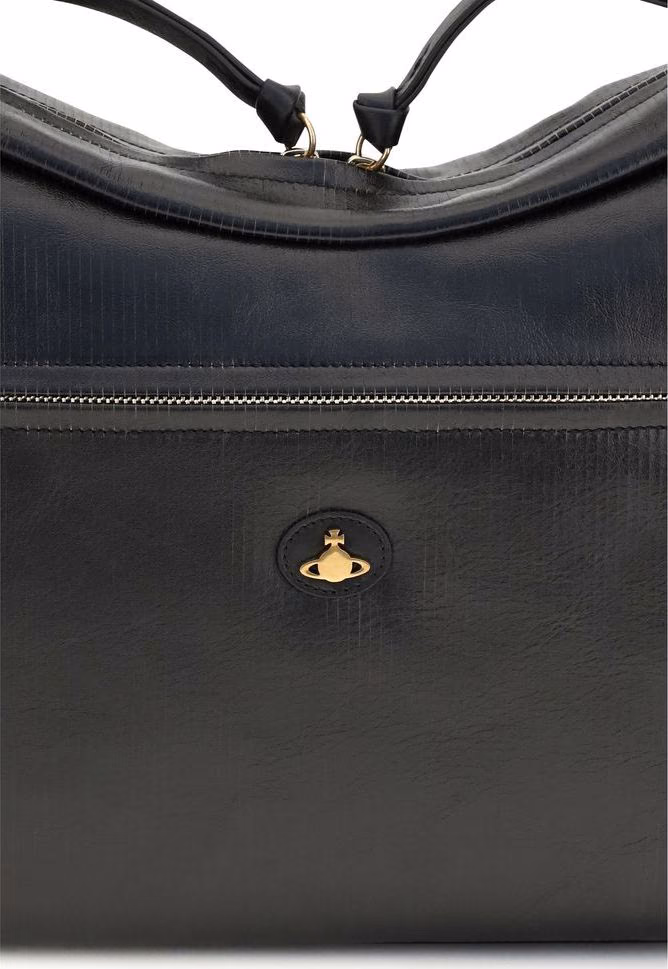 Vivienne Westwood Black Calf Leather Bos Taurus Shoulder Bag