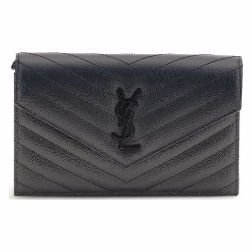 Saint Laurent Black Calf Leather Bos Taurus Wallet