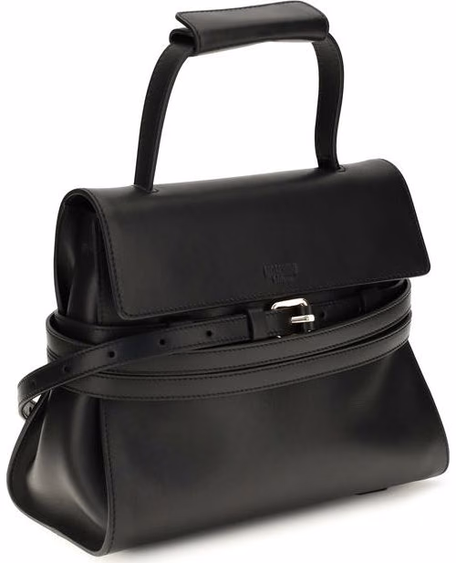 Moschino Black Calf Leather Bos Taurus Shoulder Bag