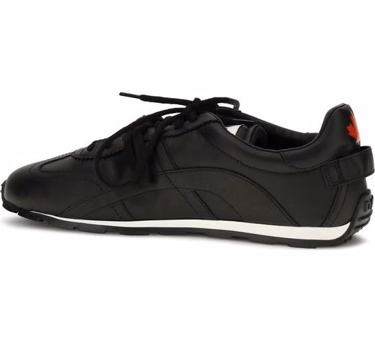 Dsquared² Black Calf Leather Bos Taurus Athletic Sneakers