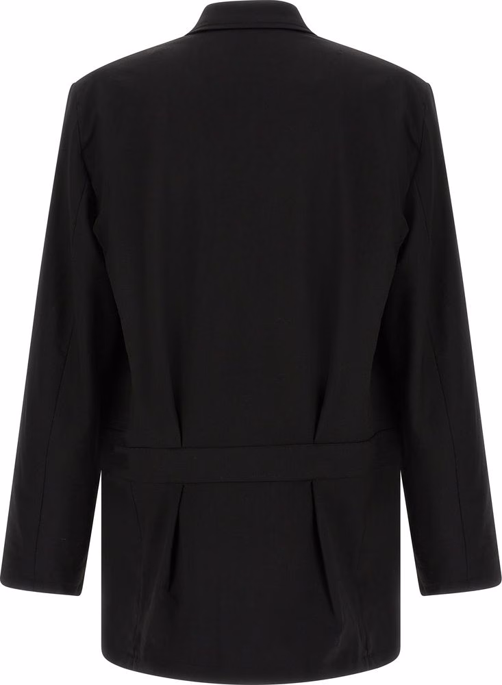 Y-3 Black Wool Full-Length Jacket