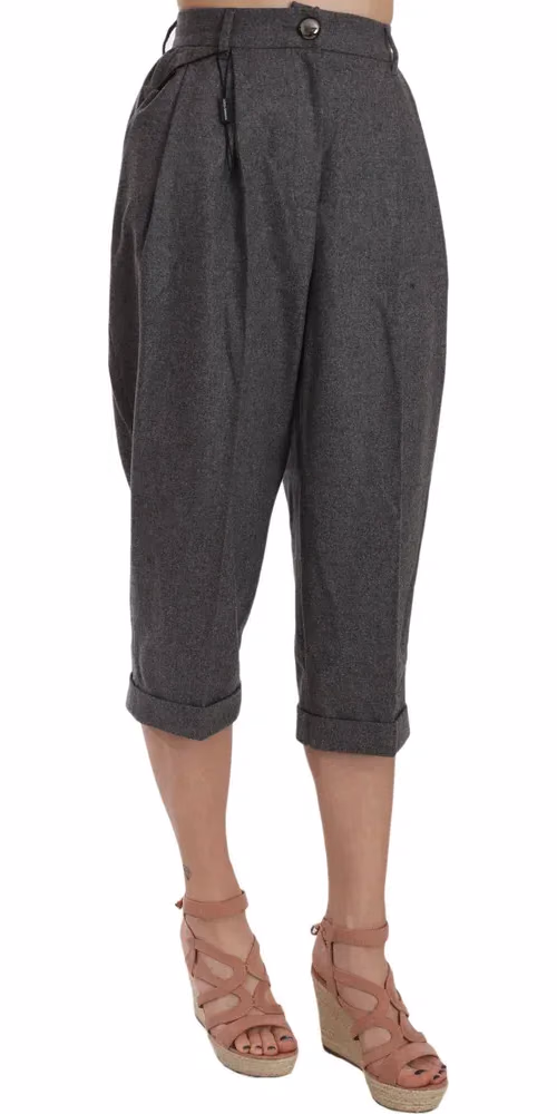 Dolce & Gabbana Wool Cropped Trouser Pleated Pant
