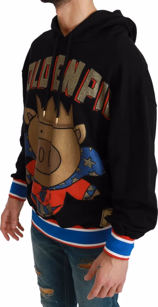 Dolce & Gabbana Black Sweater Pig of the Year Hooded