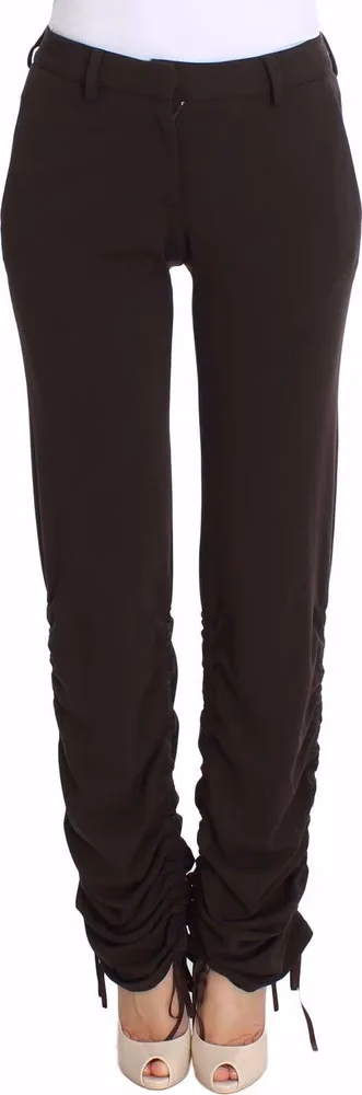 Ermanno Scervino Brown Stretch Casual Trousers Pants