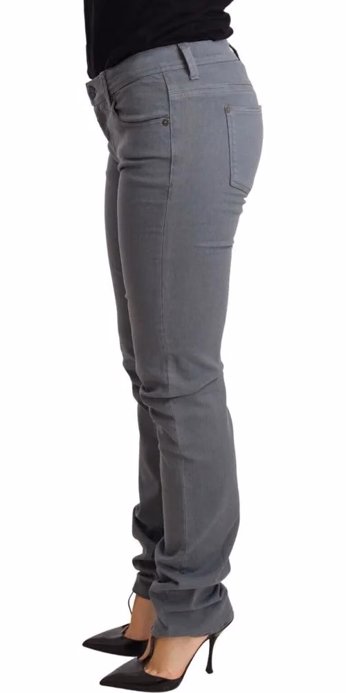 Ermanno Scervino Gray Low Waist Skinny Slim Trouser Cotton Jeans