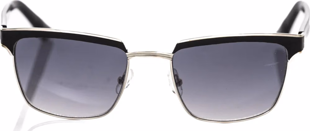 Frankie Morello Black Metallic Fibre Men Sunglasses