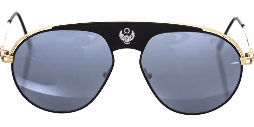 Frankie Morello Black Metallic Men's Sunglass Shield