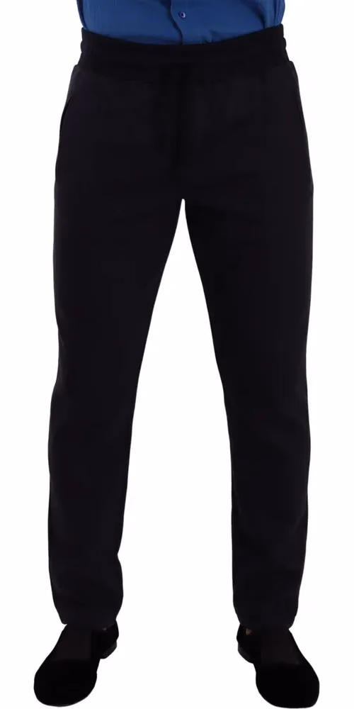 Dolce & Gabbana Blue Cotton Stretch Jogging Trouser Pants