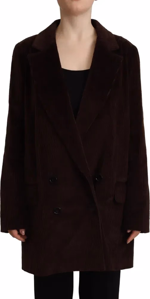 Dolce & Gabbana Bordeaux Corduroy Cotton Blazer Oversized Jacket