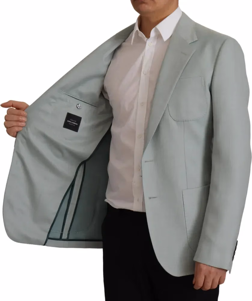 Dolce & Gabbana Light Green Cashmere Silk Blazer