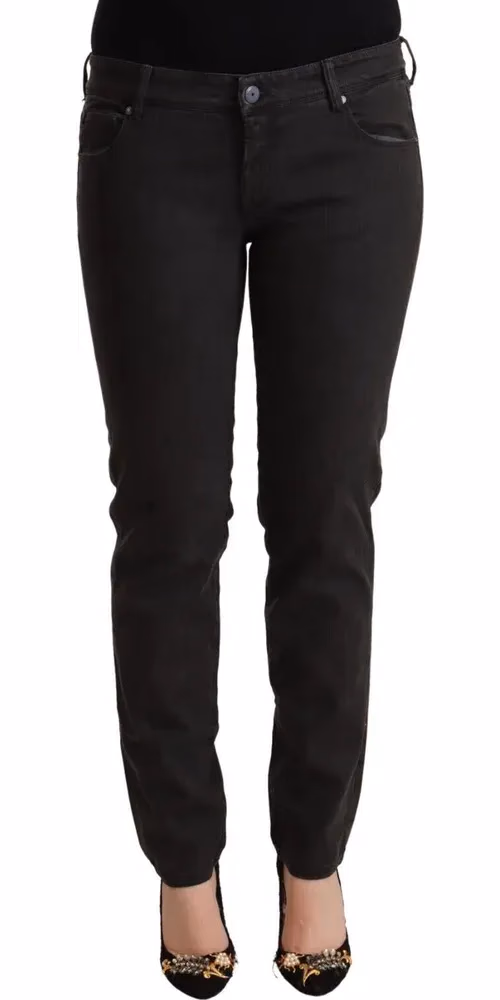 Ermanno Scervino Black Low Waist Skinny Denim Cotton Jeans