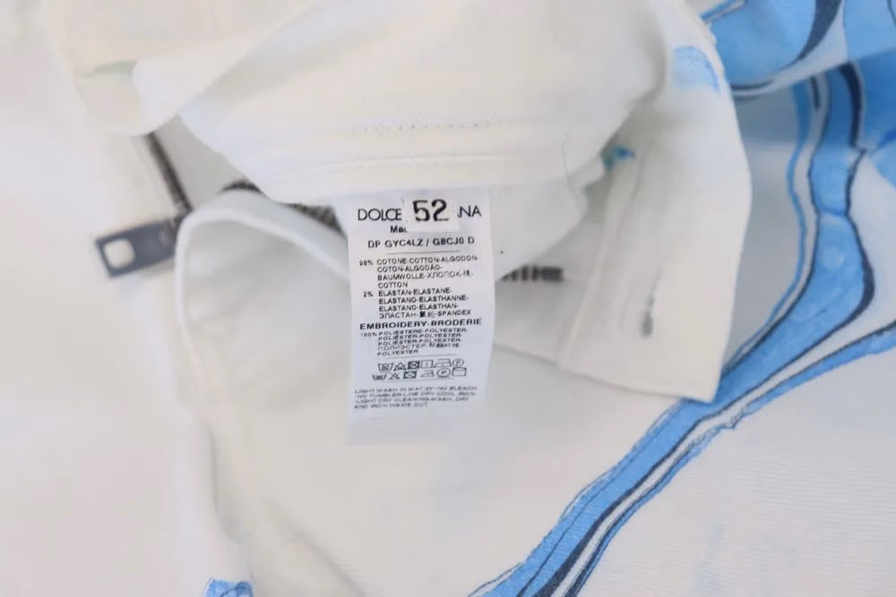 Dolce & Gabbana White Blue Denim Cotton Jeans Stretch Skinny Fit Pant