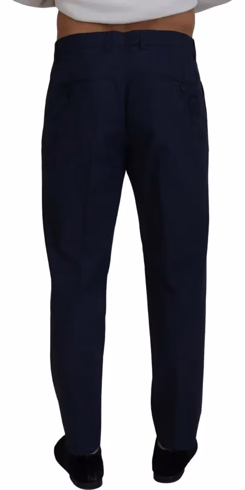 Dolce & Gabbana Blue Cotton Slim Trousers Chinos Pants
