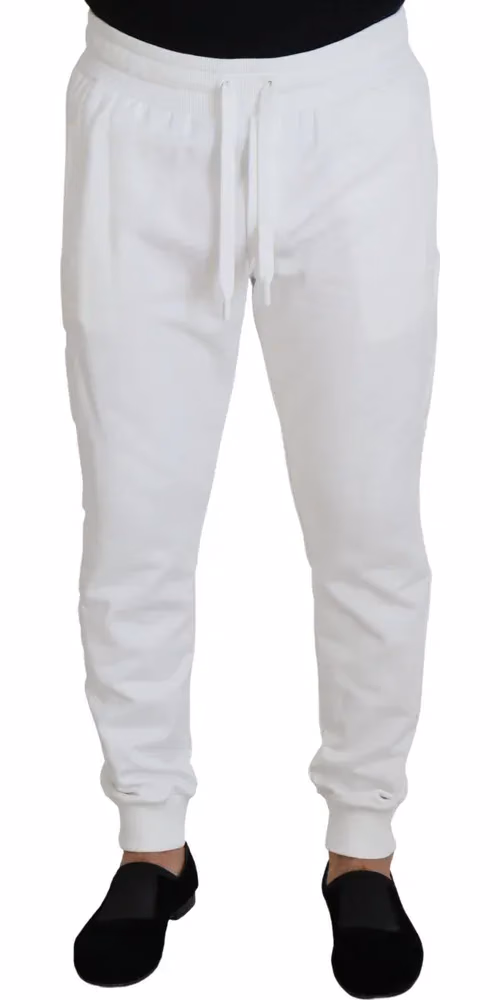 Dolce & Gabbana White Sport Logo Cotton Sweatpants Trousers Pants