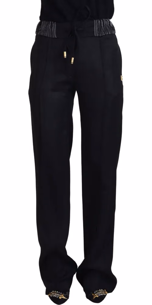 Dolce & Gabbana Black Straight Fit Cotton Pants