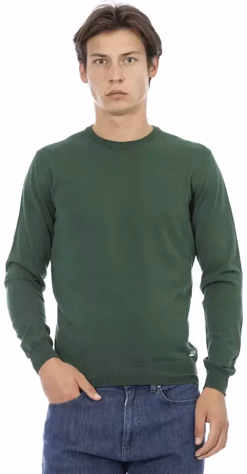 Baldinini Trend Green Cotton Men Sweater