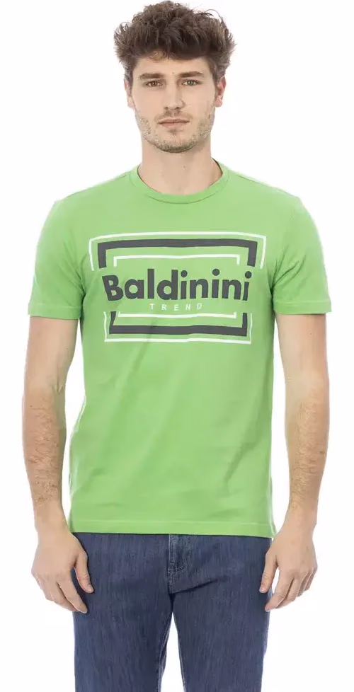 Baldinini Trend Green Cotton Men T-Shirt