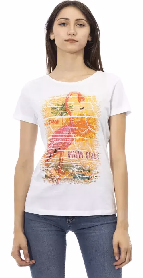 Trussardi Action White Cotton Tops & T-Shirt