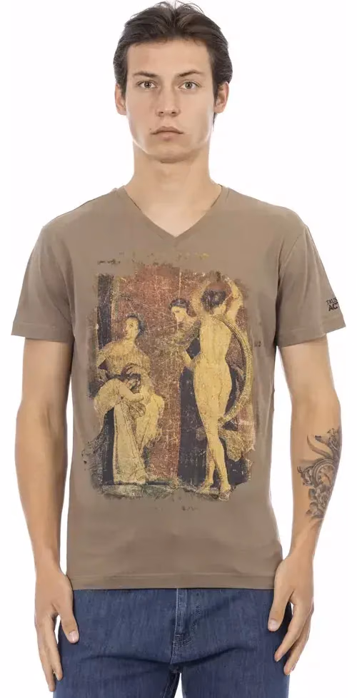 Trussardi Action Brown Cotton Men T-Shirt