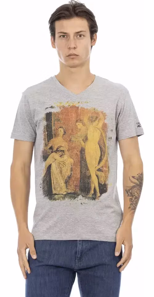 Trussardi Action Gray Cotton Men T-Shirt