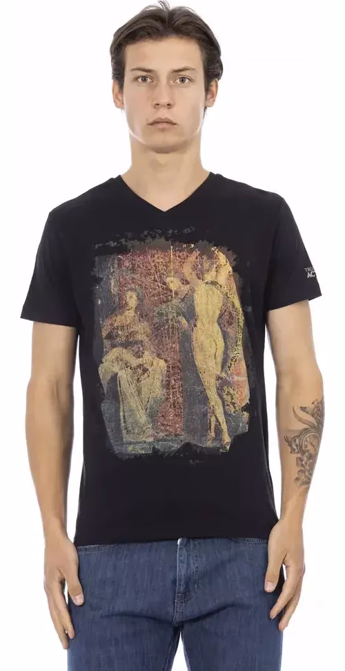 Trussardi Action Black Cotton Men T-Shirt
