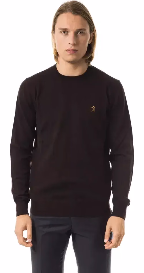 Uominitaliani Brown Merino Wool Men Sweater