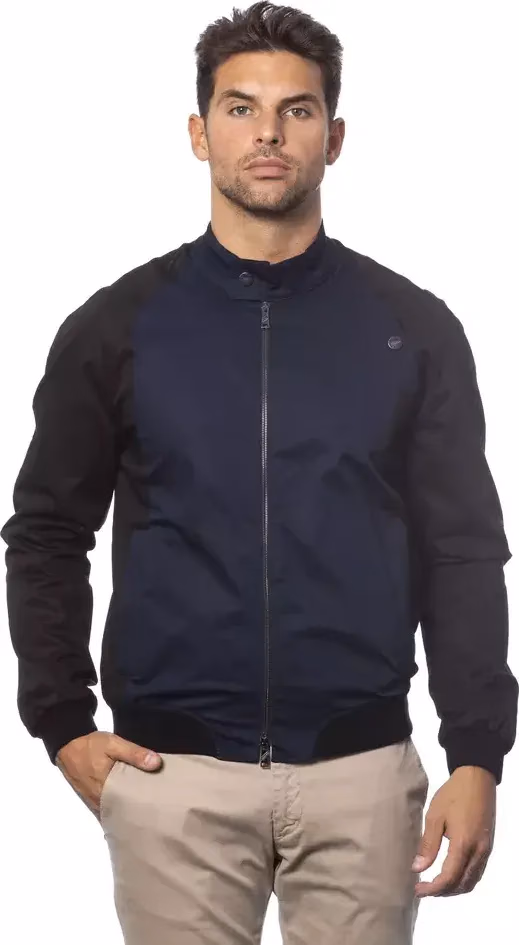 Verri Blue Cotton Men's Bomber Jacket