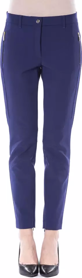 BYBLOS Blue Polyester Women's Slim-Fit Pant
