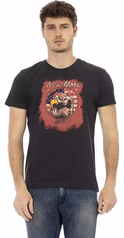 Trussardi Action Black Cotton Men T-Shirt