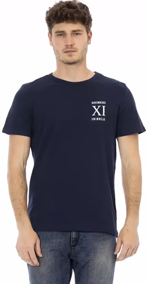 Bikkembergs Blue Cotton Men T-Shirt
