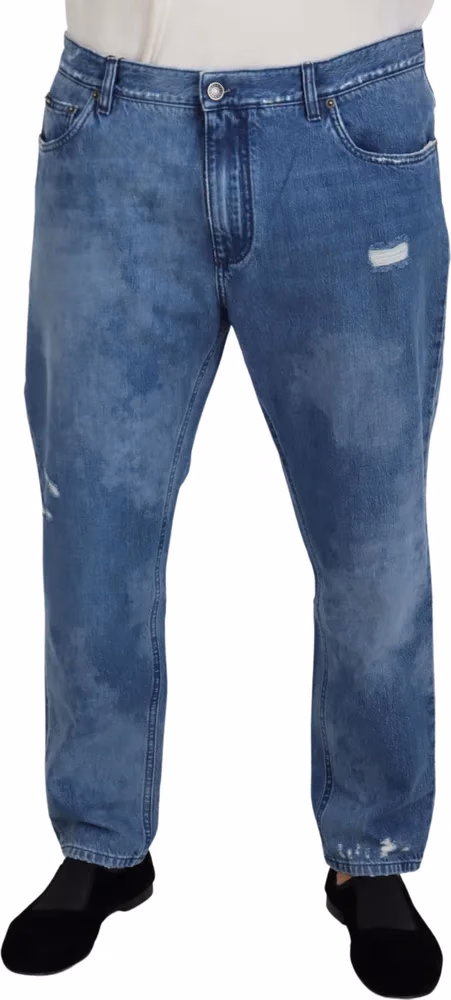 Dolce & Gabbana Blue Washed Cotton Casual Denim Jeans