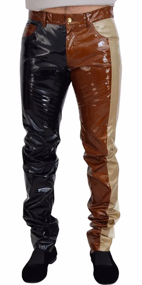 Dolce & Gabbana Multicolor Shining Slim Fit Men Denim Jeans